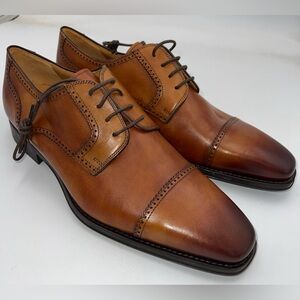 MAGNANNI Leather Dress Shoes Cap Toe Brown Cuero Men’s Size 8 NEW